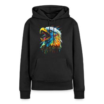 Adlerschrei - Frauen Premium Bio Hoodie - Schwarz - Vorne - Julia (174cm)