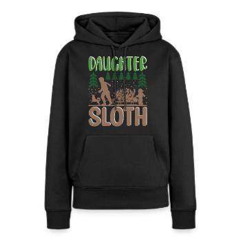 Pull de Noël moche - Fille Paresseux - Sweat à capuche Premium bio Femme - noir - Devant - Julia (174cm)