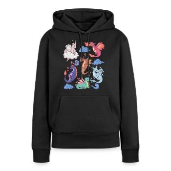 Flug Der Drachen Niedliche Elementare Mythische - Frauen Premium Bio Hoodie - Schwarz - Vorne - Julia (174cm)