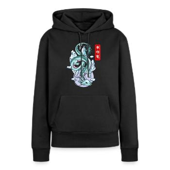 Mythe élémentaire du dragon de glace japonais - Sweat à capuche Premium bio Femme - noir - Devant - Julia (174cm)