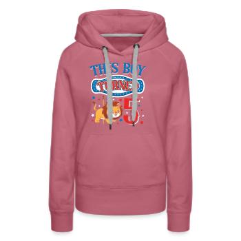 Carousel Birthday Party Lion Dieser Junge Wurde 5 - Frauen Premium Bio Hoodie - Malve - Vorne - Isabella (175cm)