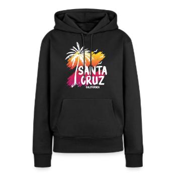 Santa Cruz California Summer Sun Palms Strand - Frauen Premium Bio Hoodie - Schwarz - Vorne - Julia (174cm)