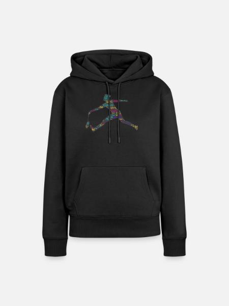 Badminton Federball Spieler - Frauen Premium Bio Hoodie - Schwarz