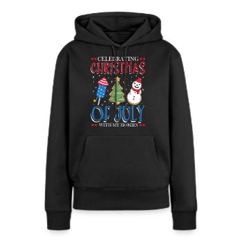 Célébration du Jour de l’Indépendance Noël dans le - Sweat à capuche Premium bio Femme - noir - Devant - Julia (174cm)