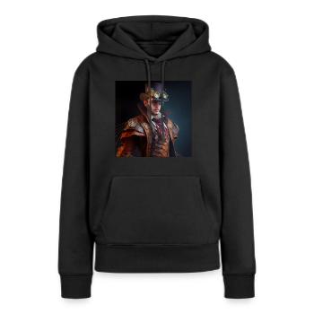Steampunk Sci-Fi character - Frauen Premium Bio Hoodie - Schwarz - Vorne - Julia (174cm)