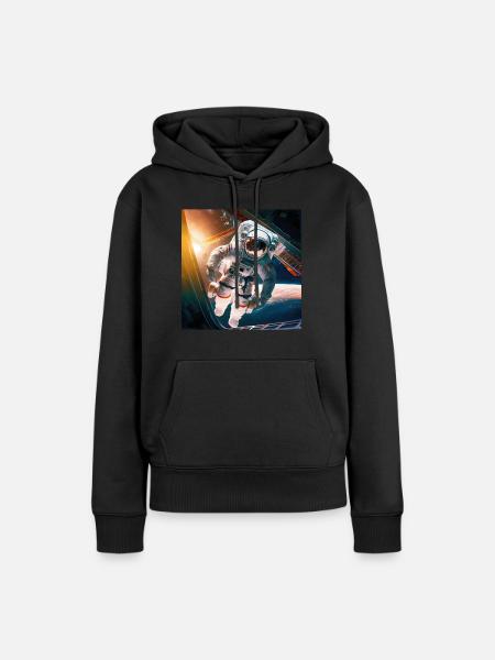 Astronaut Cosmonaut Sci-Fi character - Frauen Premium Bio Hoodie - Schwarz