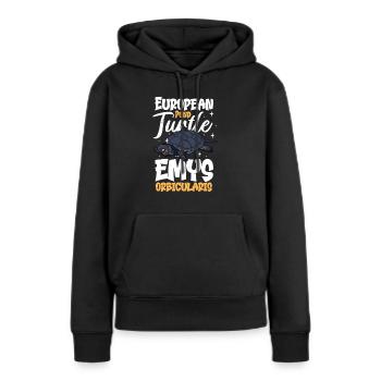 Tortue de l’étang - Sweat à capuche Premium bio Femme - noir - Devant - Julia (174cm)