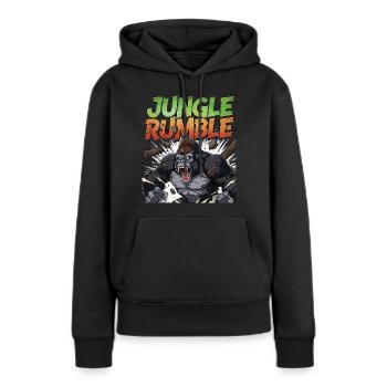 jungle grondement gorille illustration design - Sweat à capuche Premium bio Femme - noir - Devant - Julia (174cm)