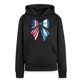 Boucle Coquette Racines Guatemala - Sweat à capuche Premium bio Femme - noir - Devant - Julia (174cm)