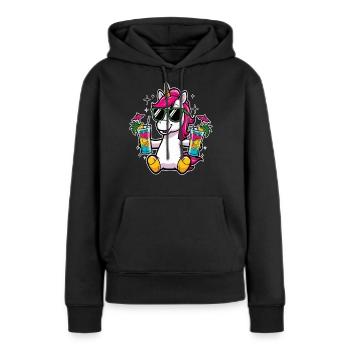 Einhorn Cocktail Saufen Party Feiern Urlaub JGA - Frauen Premium Bio Hoodie - Schwarz - Vorne - Julia (174cm)