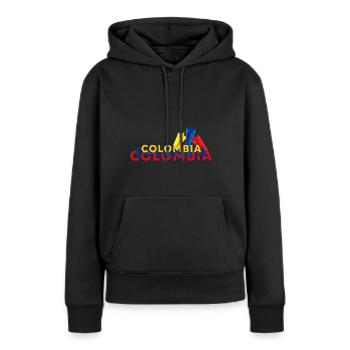 Kolumbien - Frauen Premium Bio Hoodie - Schwarz - Vorne - Julia (174cm)