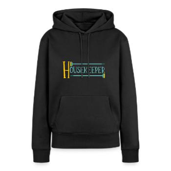 Femme de ménage Ménage - Sweat à capuche Premium bio Femme - noir - Devant - Julia (174cm)