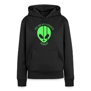 Ausländer. Liebe Aliens. Du bist mein Lieblingsmensch. - Frauen Premium Bio Hoodie - Schwarz - Vorne - Julia (174cm)