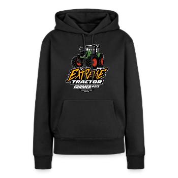 Traktor - Schlepper - Landwirt - Bauer - Frauen Premium Bio Hoodie - Schwarz - Vorne - Julia (174cm)