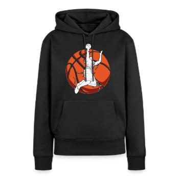 Basketball Basketballer - Frauen Premium Bio Hoodie - Schwarz - Vorne - Julia (174cm)