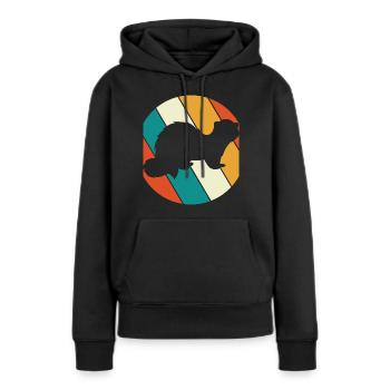 Vintage Ferret Enthusiast Weasel Vintage - Frauen Premium Bio Hoodie - Schwarz - Vorne - Julia (174cm)