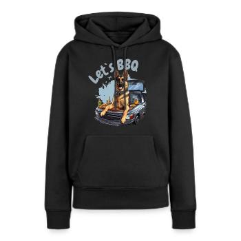 Grillmaster - BBQ Shirt, German Shepherd Let`s BBQ - Frauen Premium Bio Hoodie - Schwarz - Vorne - Julia (174cm)