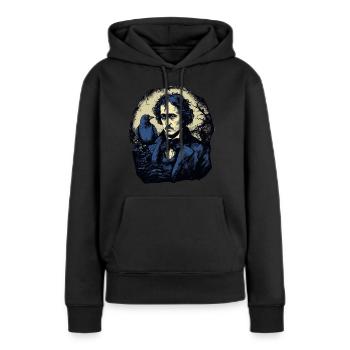 The Raven with Edgar Allan Poe - Women’s Premium Organic Hoodie - black - Front - Julia (174cm)
