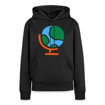 Globus Erde Planet - Frauen Premium Bio Hoodie - Schwarz - Vorne - Julia (174cm)