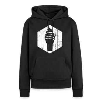 Softeis - Frauen Premium Bio Hoodie - Schwarz - Vorne - Julia (174cm)