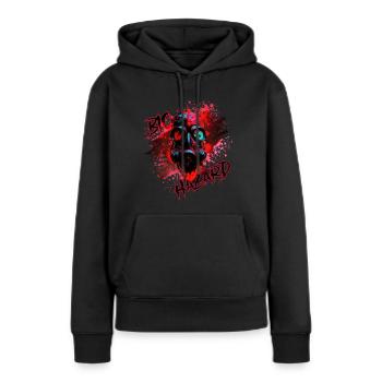 Gaz mask red - Sweat à capuche Premium bio Femme - noir - Devant - Julia (174cm)