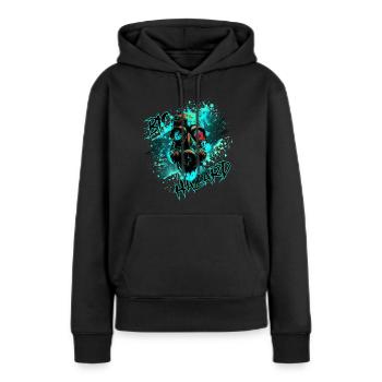Gaz mask blue - Sweat à capuche Premium bio Femme - noir - Devant - Julia (174cm)