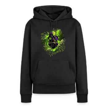 Gaz mask green - Sweat à capuche Premium bio Femme - noir - Devant - Julia (174cm)