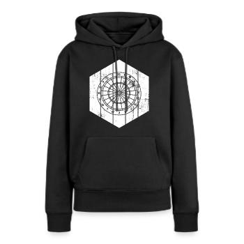 Dartboard Zeichnung - Frauen Premium Bio Hoodie - Schwarz - Vorne - Julia (174cm)
