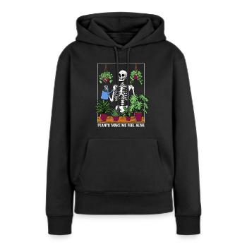 Feel Alive - Women’s Premium Organic Hoodie - black - Front - Julia (174cm)