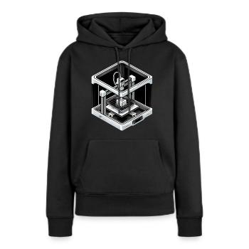 Imprimante 3D - Sweat à capuche Premium bio Femme - noir - Devant - Julia (174cm)