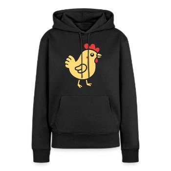 Poulet - Sweat à capuche Premium bio Femme - noir - Devant - Julia (174cm)