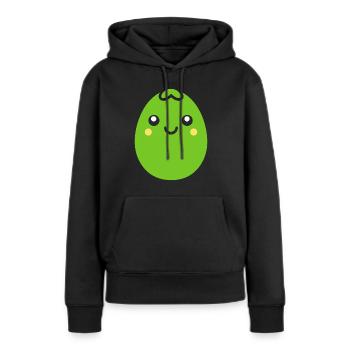 petit pois - Sweat à capuche Premium bio Femme - noir - Devant - Julia (174cm)