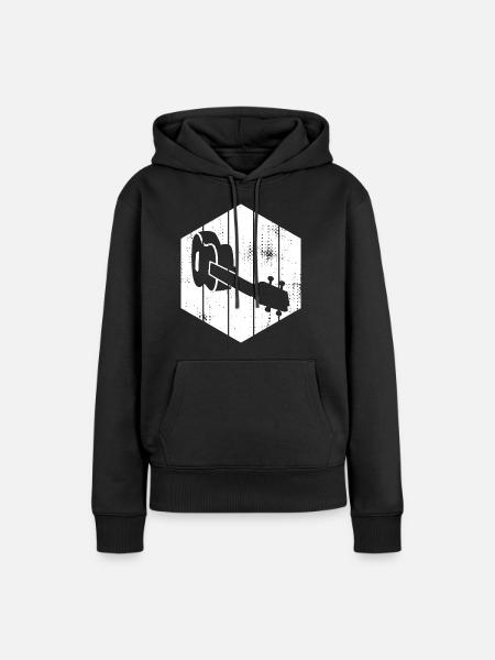 Ukulele Zeichnung - Frauen Premium Bio Hoodie - Schwarz