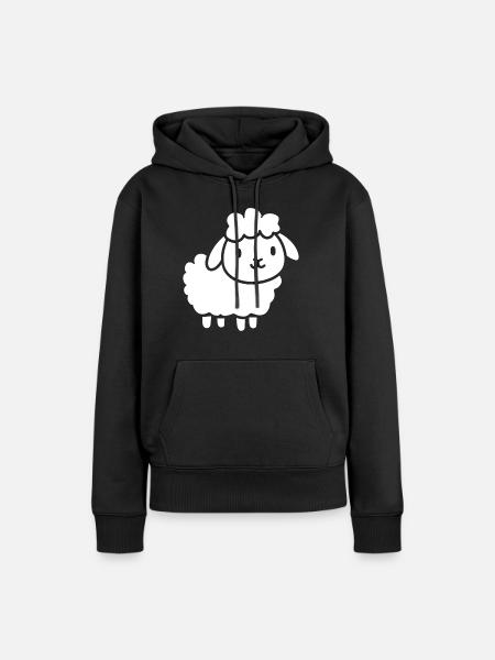 Lamm - Frauen Premium Bio Hoodie - Schwarz