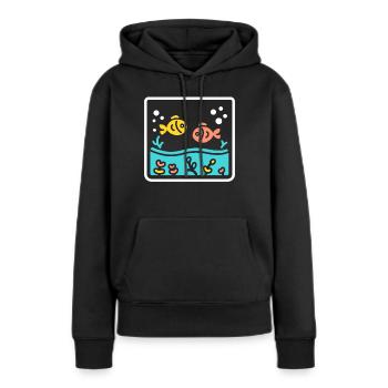 Aquarium - Frauen Premium Bio Hoodie - Schwarz - Vorne - Julia (174cm)
