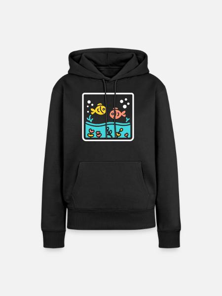Aquarium - Frauen Premium Bio Hoodie - Schwarz