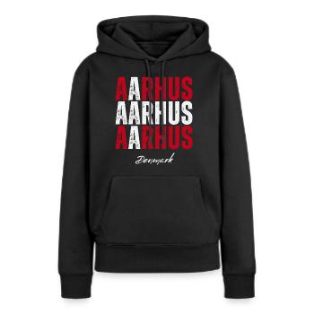 Aarhus im Herzen, Dänemark Gegenwart - Frauen Premium Bio Hoodie - Schwarz - Vorne - Julia (174cm)