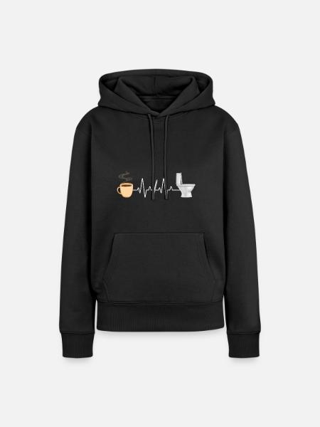 Kaffee Zigarette Toilette Witzig Raucher - Frauen Premium Bio Hoodie - Schwarz