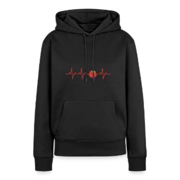 Tomate - Sweat à capuche Premium bio Femme - noir - Devant - Julia (174cm)