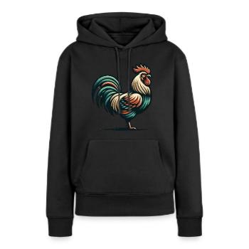Rustic Rooster Charm - Women’s Premium Organic Hoodie - black - Front - Julia (174cm)