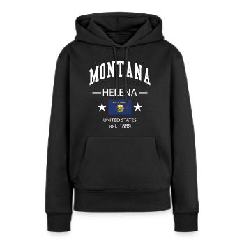 Montana - Sweat à capuche Premium bio Femme - noir - Devant - Julia (174cm)