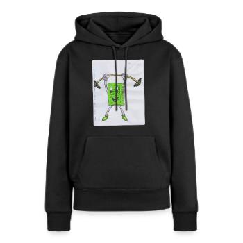 Notiz Zettel Sport Pumper Zeichnung Malen Hantel - Frauen Premium Bio Hoodie - Schwarz - Vorne - Julia (174cm)