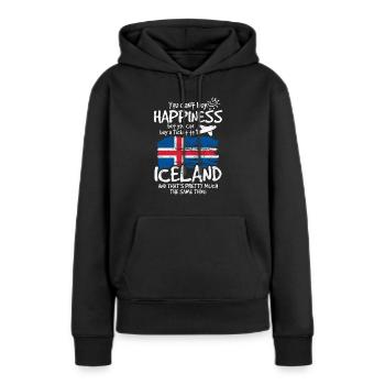 Islande - Sweat à capuche Premium bio Femme - noir - Devant - Julia (174cm)
