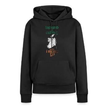 Irland - Frauen Premium Bio Hoodie - Schwarz - Vorne - Julia (174cm)