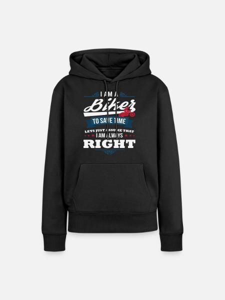 Biker - Frauen Premium Bio Hoodie - Schwarz