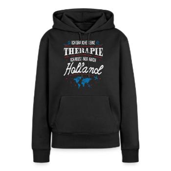 Holland - Frauen Premium Bio Hoodie - Schwarz - Vorne - Julia (174cm)