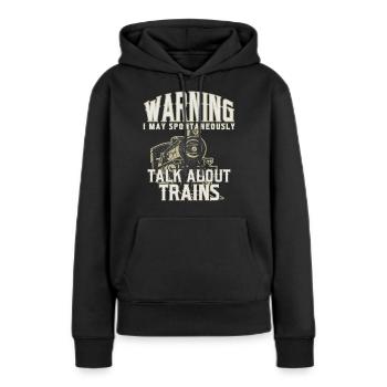 Train trains train modèle - Sweat à capuche Premium bio Femme - noir - Devant - Julia (174cm)