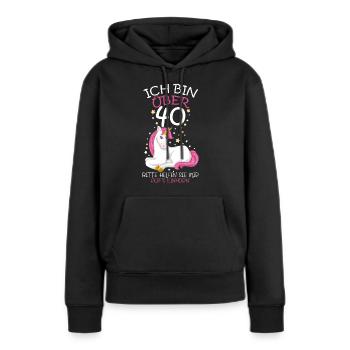 40. Geburtstag - Frauen Premium Bio Hoodie - Schwarz - Vorne - Julia (174cm)