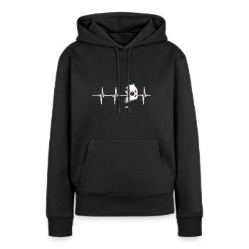Korea - Frauen Premium Bio Hoodie - Schwarz - Vorne - Julia (174cm)