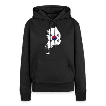 Korea - Frauen Premium Bio Hoodie - Schwarz - Vorne - Julia (174cm)